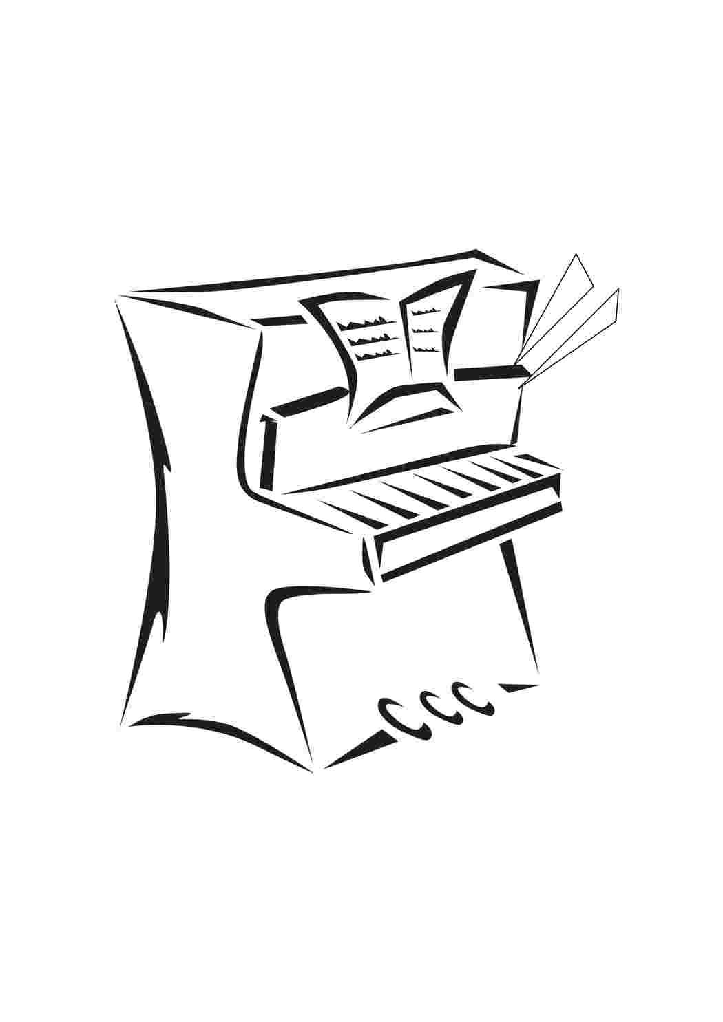 Раскраска Пианино