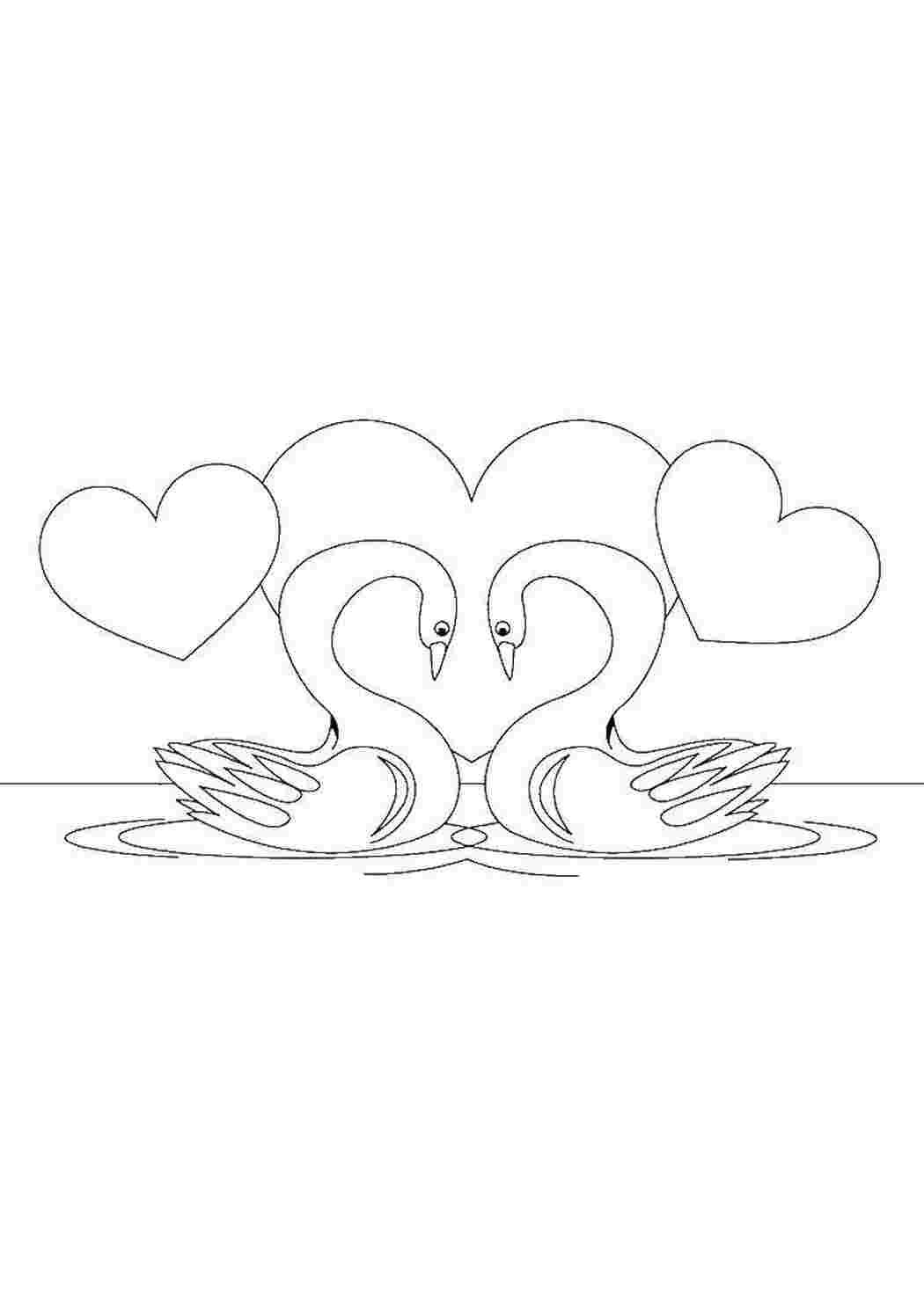 Рисунки лебедей на свадьбу легкие