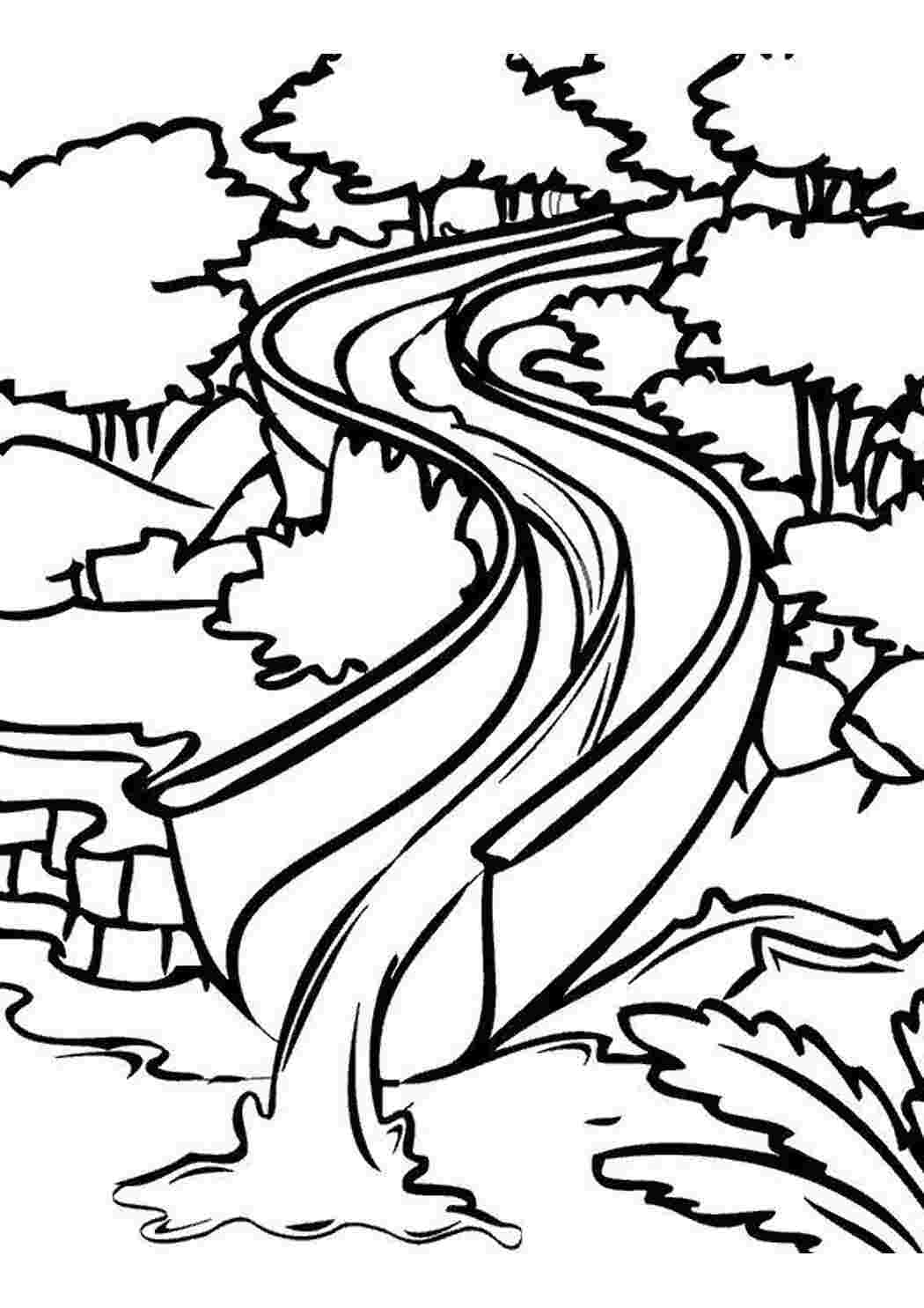 Раскраска Аквапарк, водные горки