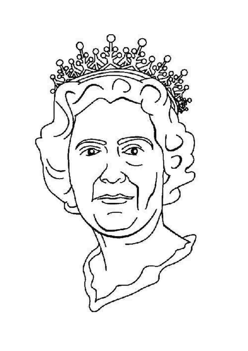 Английская Королева Елизавета раскраска