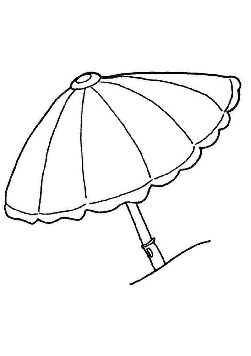 Пляжный зонт раскраска