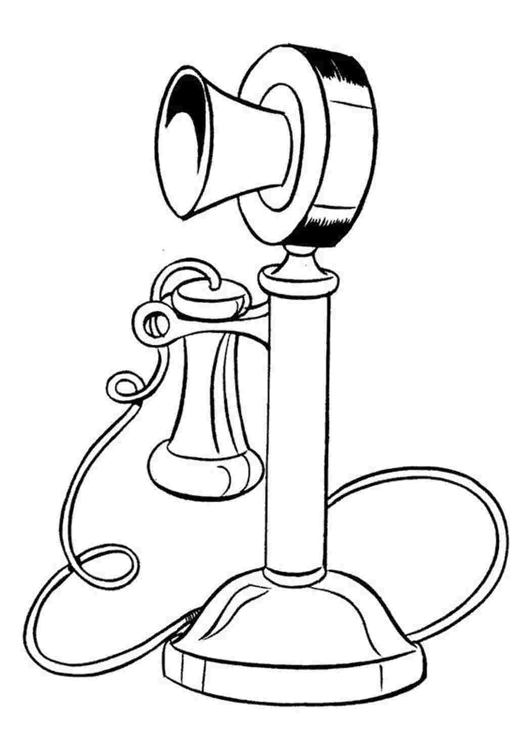 Раскраска старый телефон