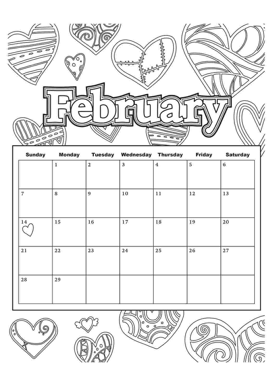 Раскраска Февраль