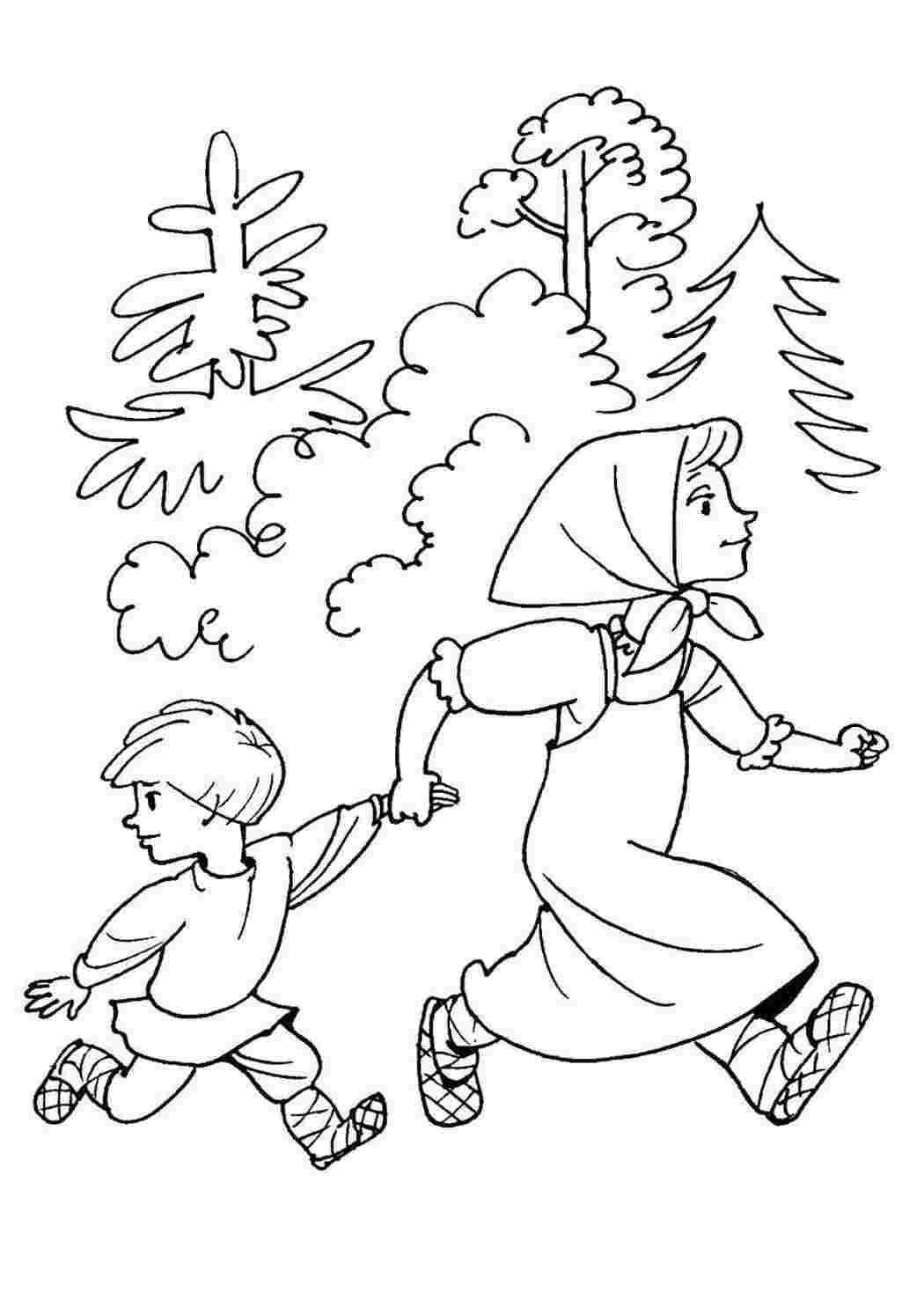 Детский рисунок аленушка и братец иванушка