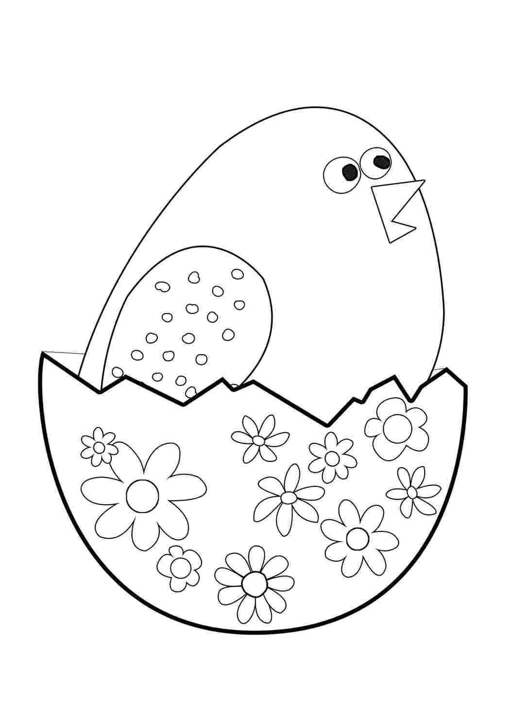 Раскраска цыпленок вылупился