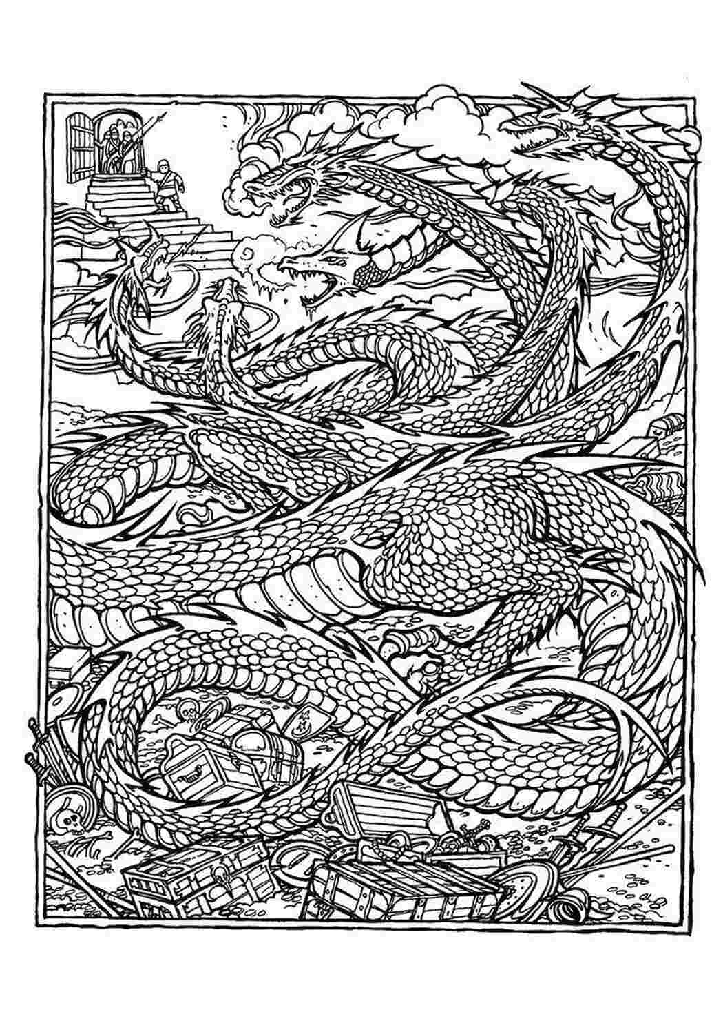 Раскраска Нападение драконов