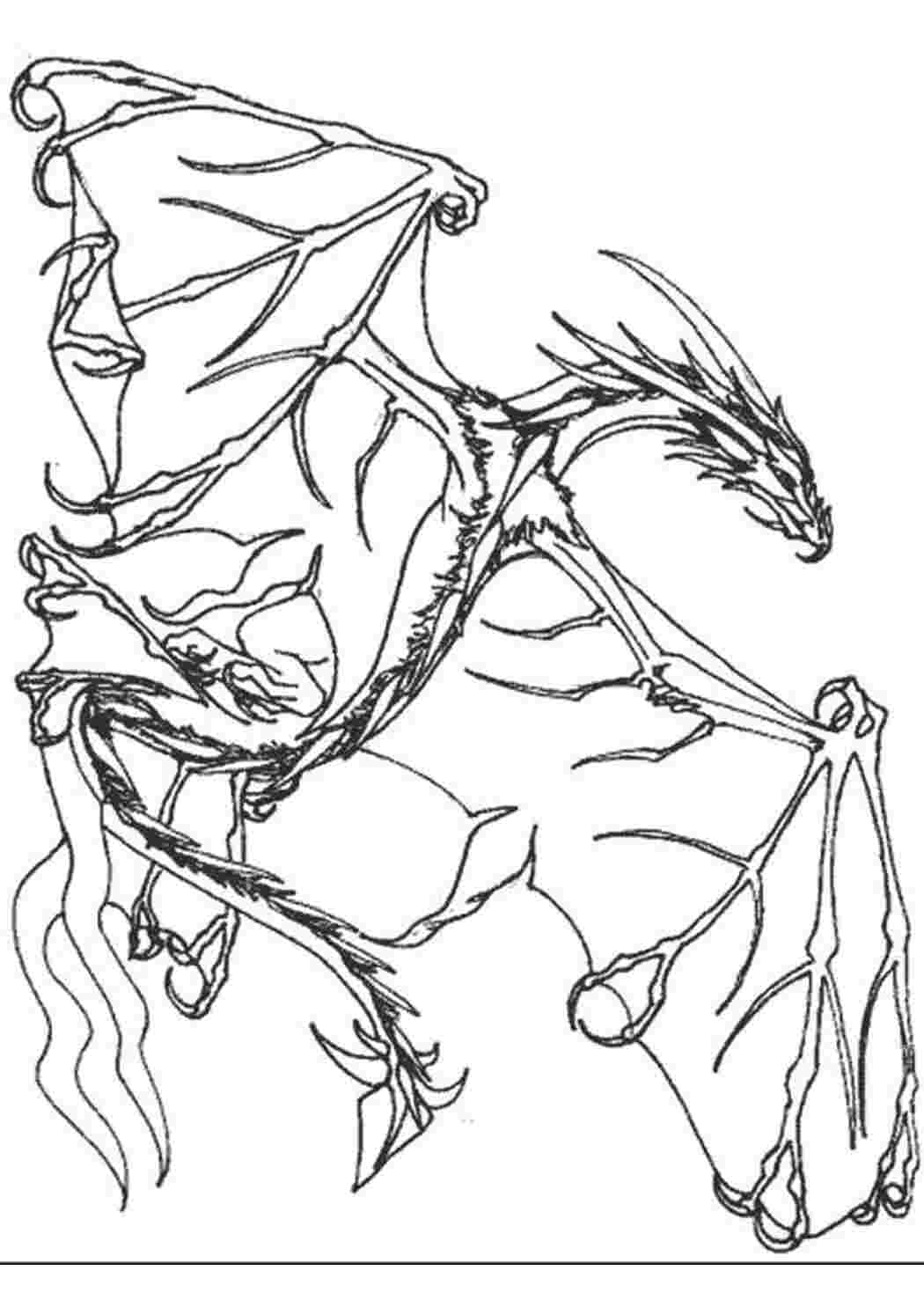 Раскраска Мифические существа драконы