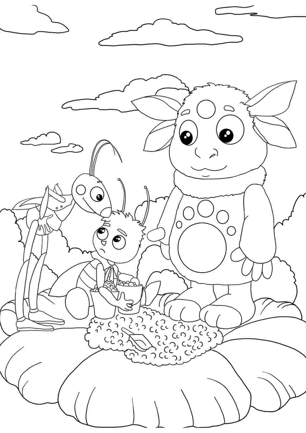 Раскраска Раскраски про лунтика.