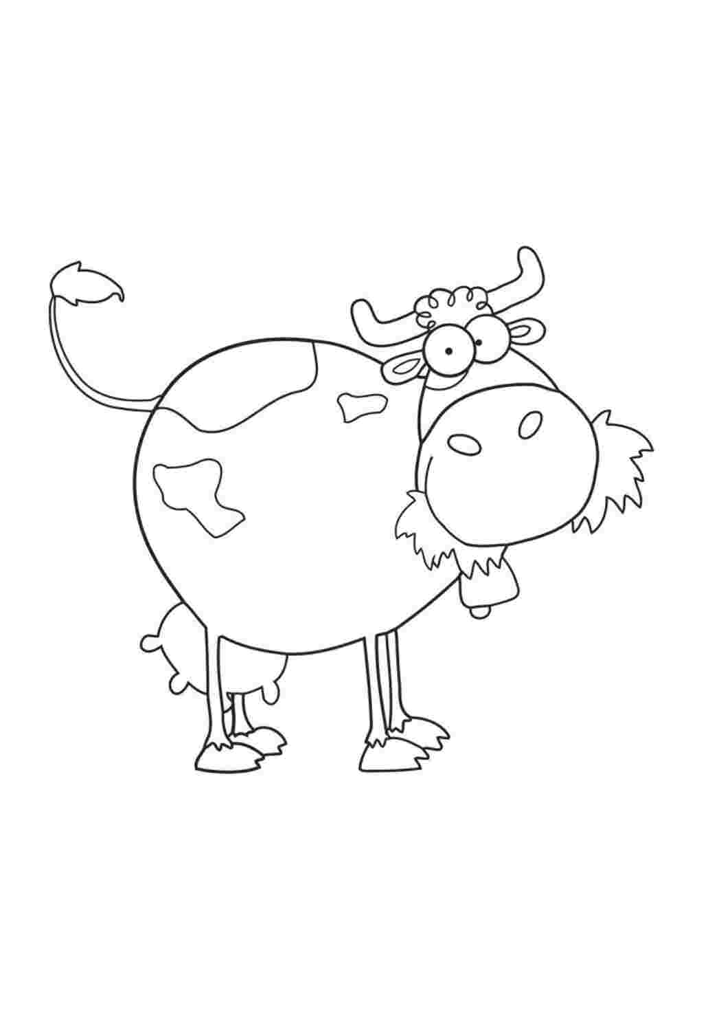 Раскраска корова милая