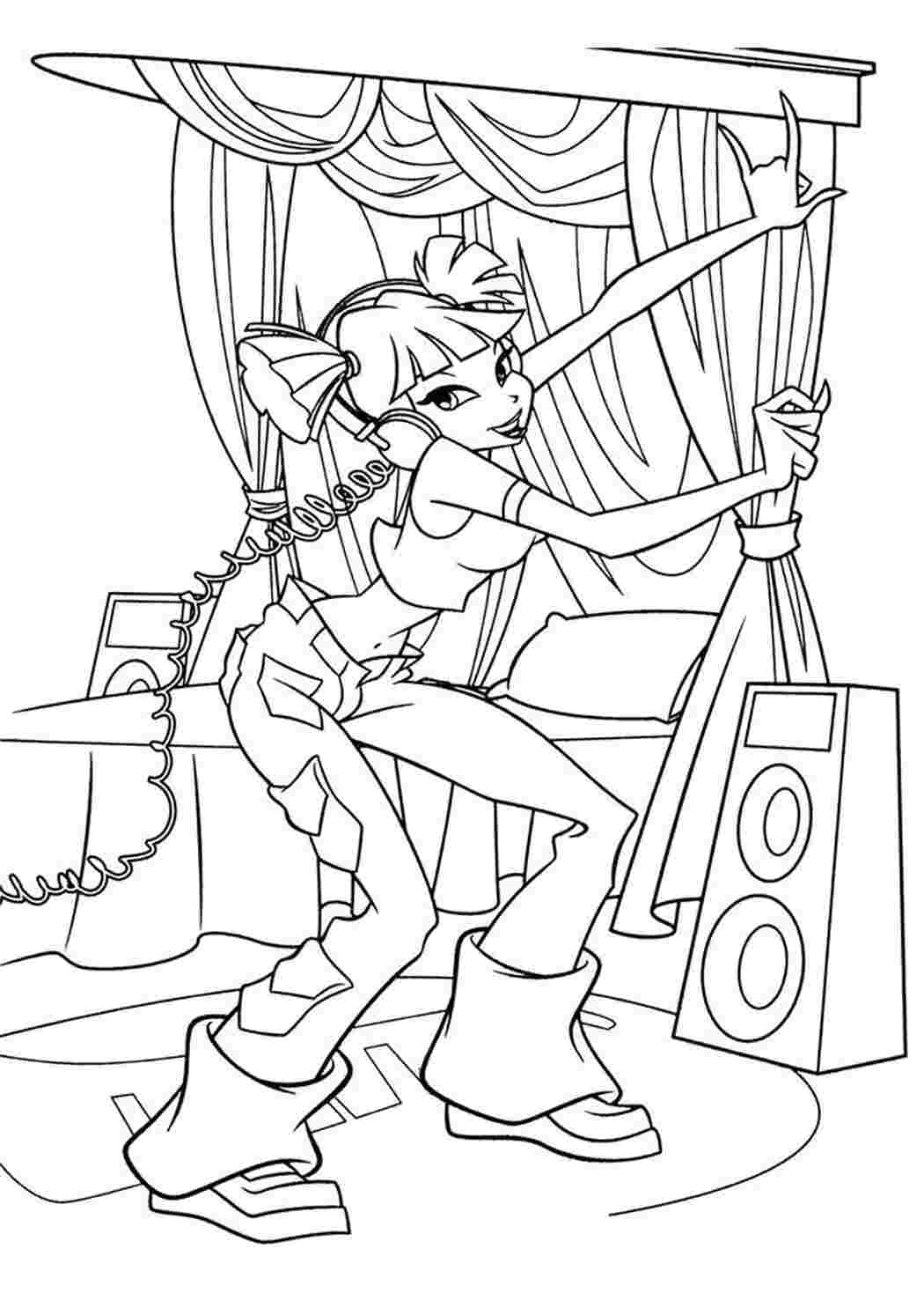 Раскраска Любительница музыки