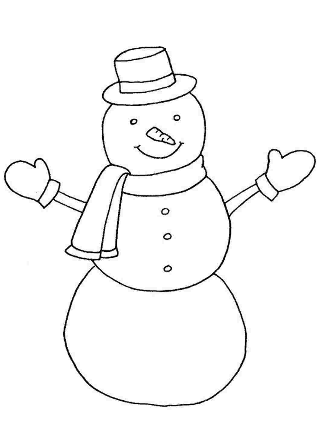 Раскраска Варежки на снеговике
