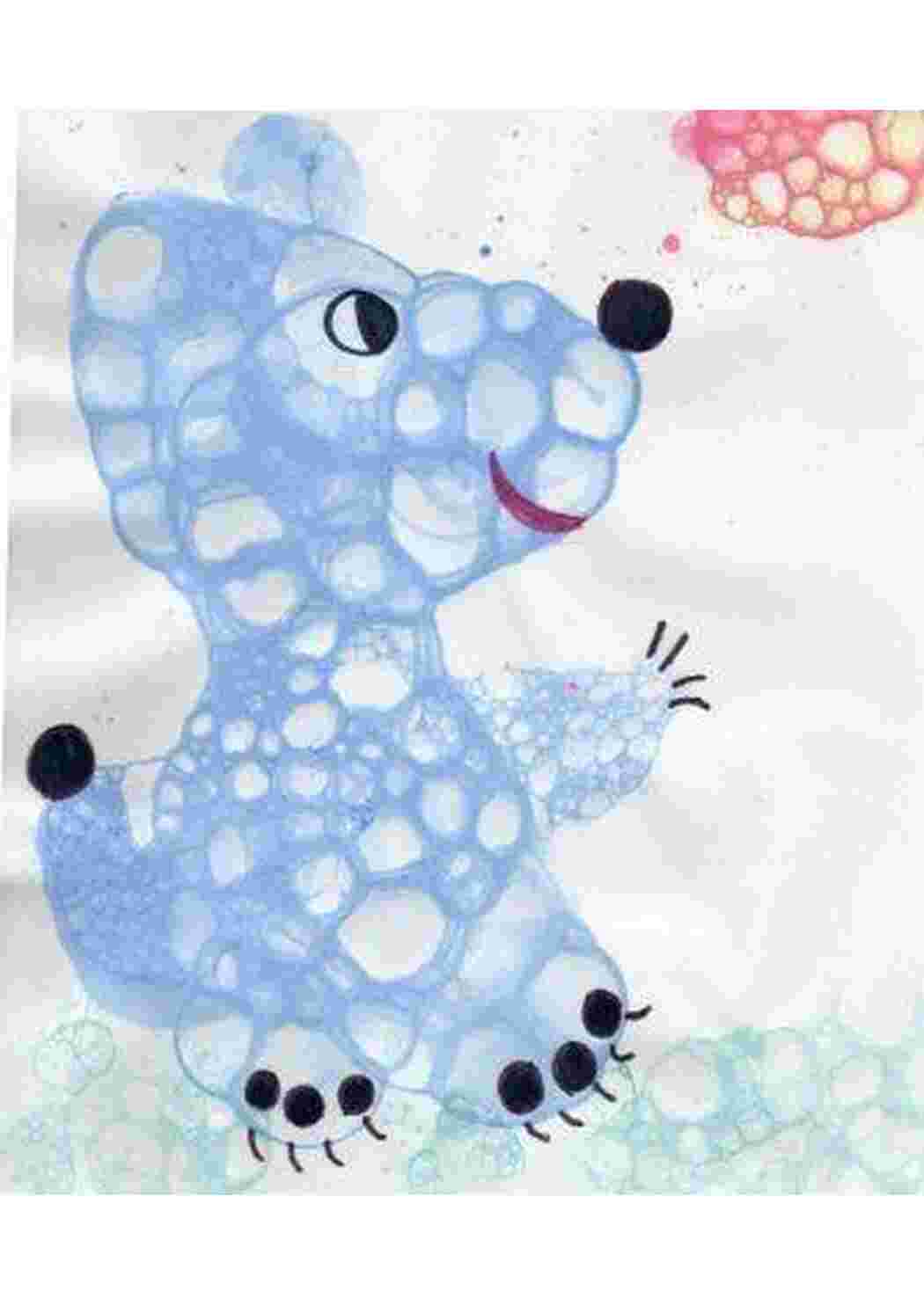 Раскраска Рисунки гуашью мыльными пузырями