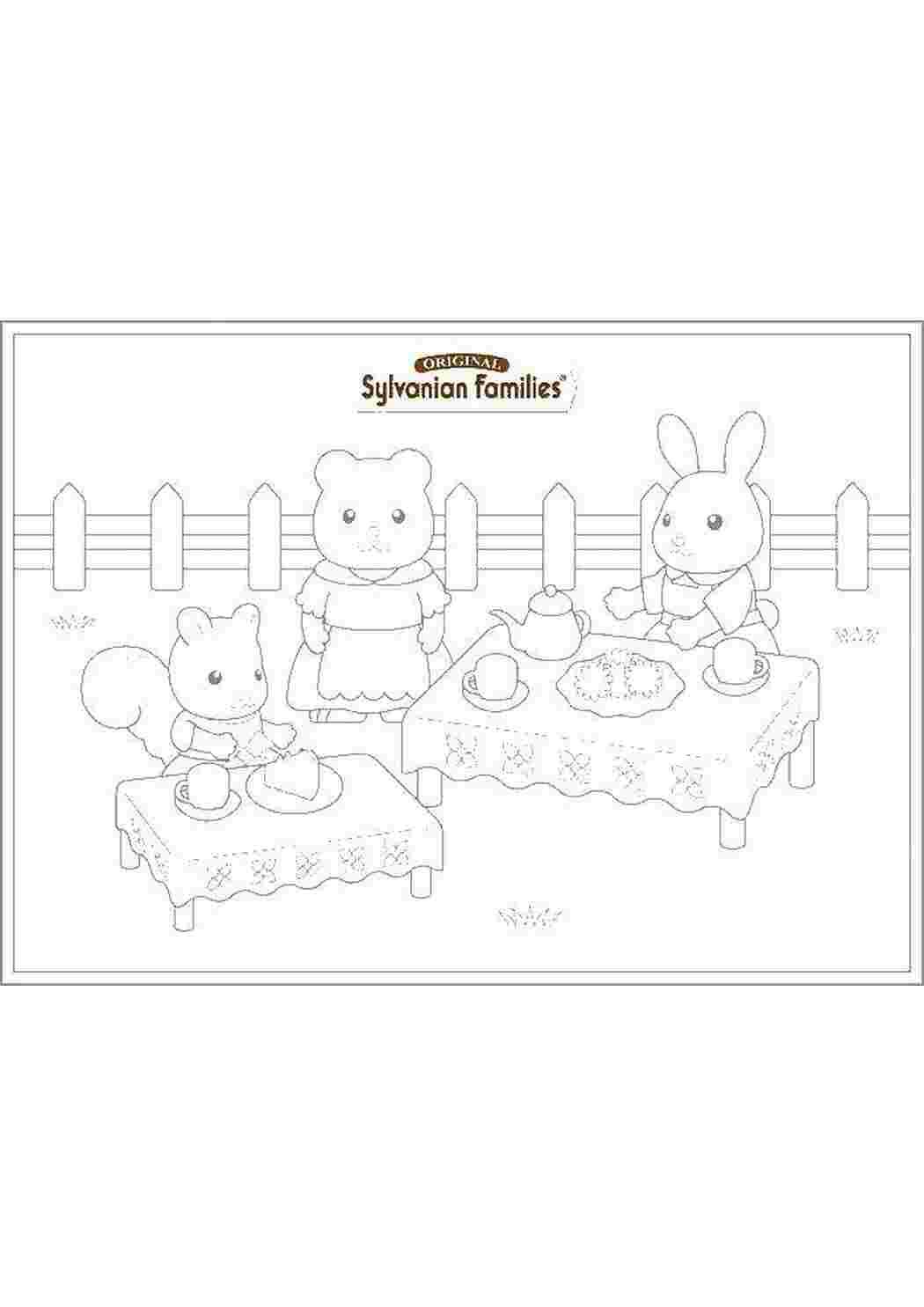 Раскраска Сильвания фэмили на пикнике