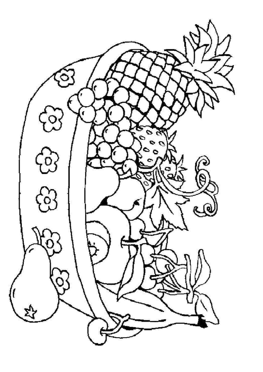 Раскраска Корзина вкусностей