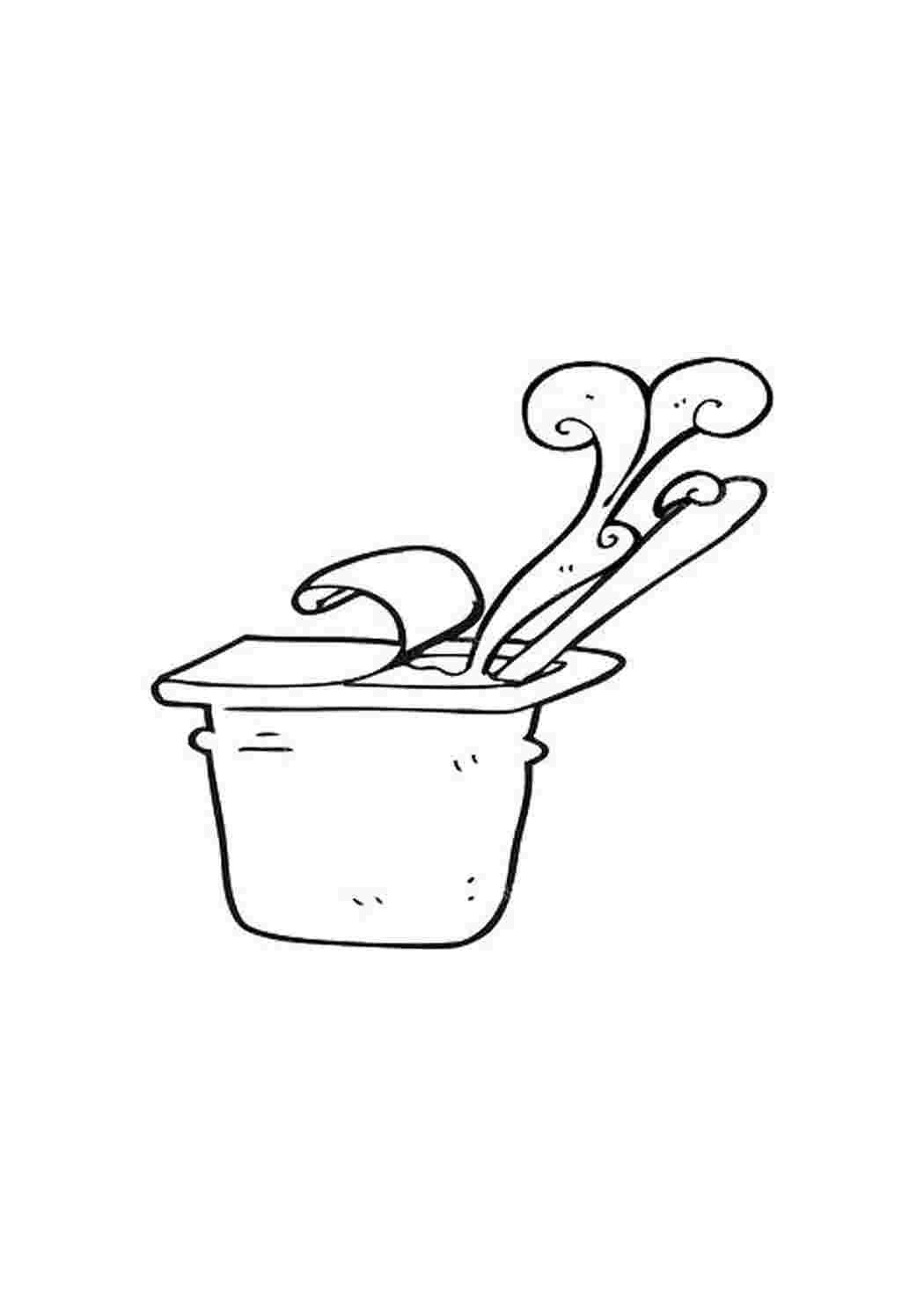 Раскраска йогурт. полезная еда