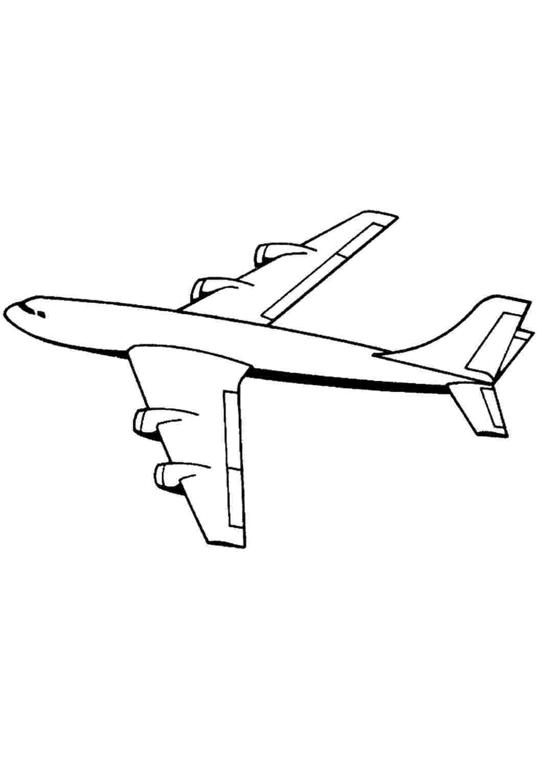 Самолет контурный рисунок
