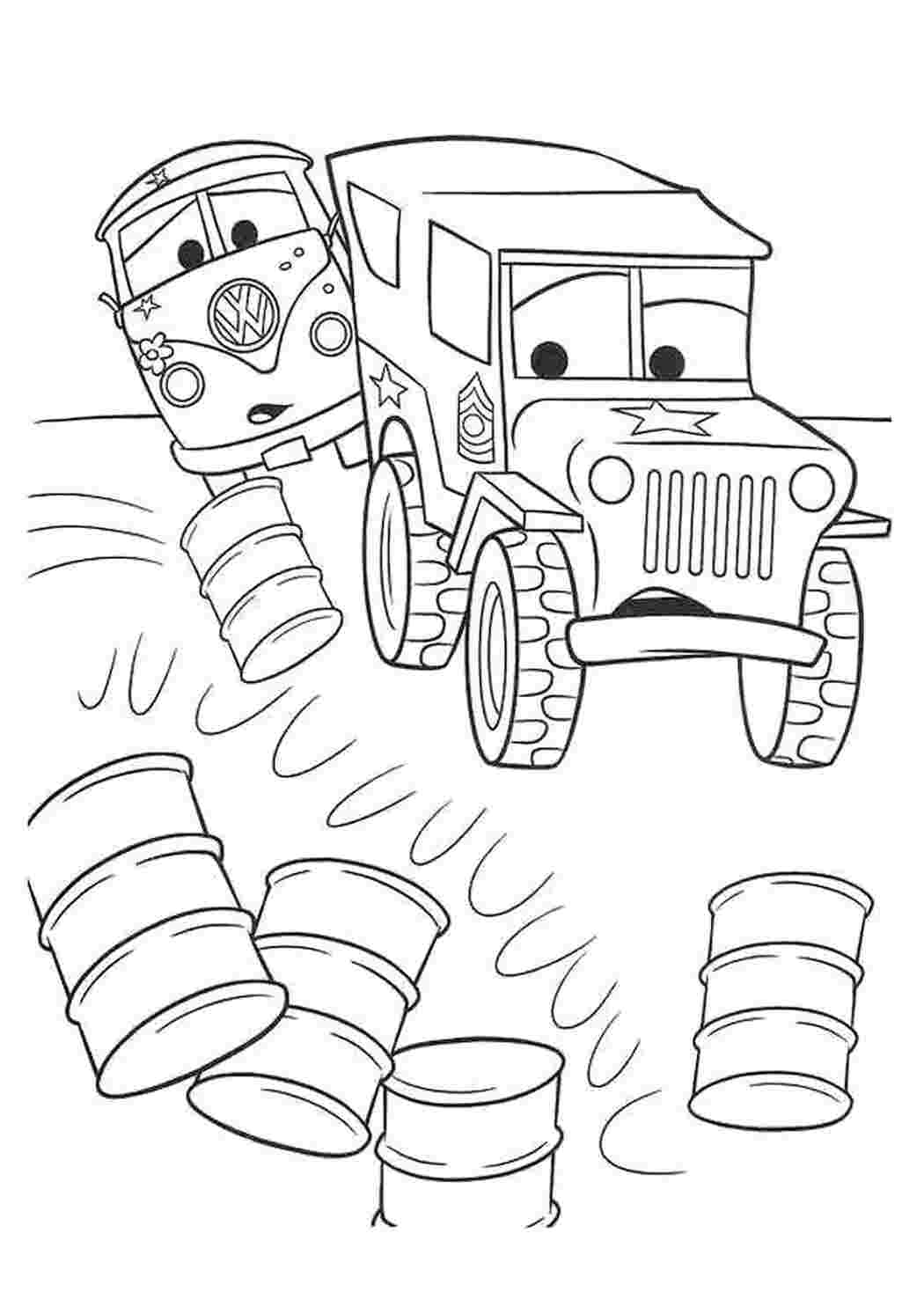 Раскраска Тачки из мультфильма