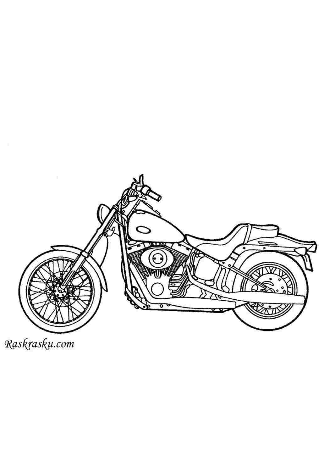 Раскраска Мотоцикл Harley-Davidson