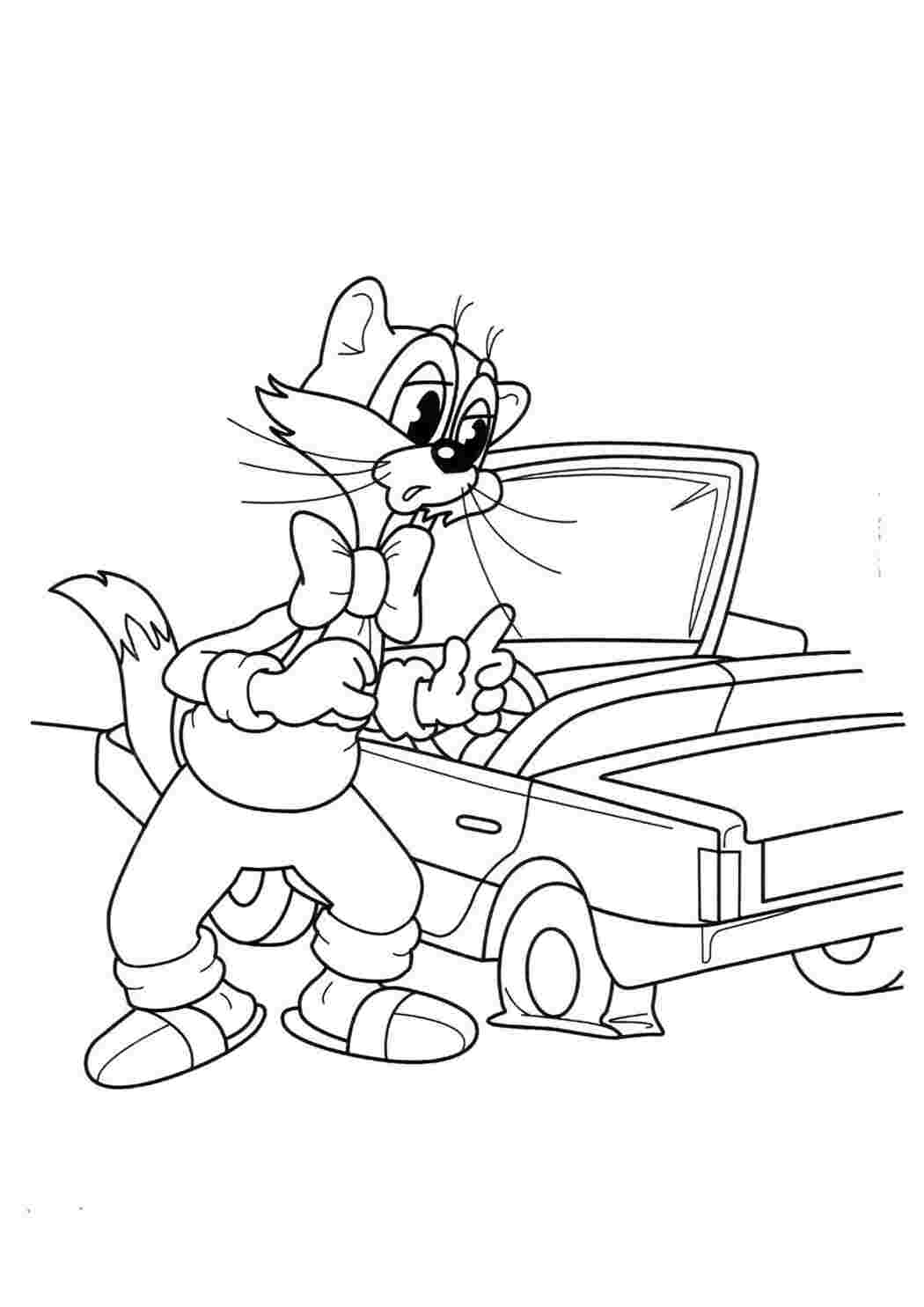 Кот леопольд раскраска