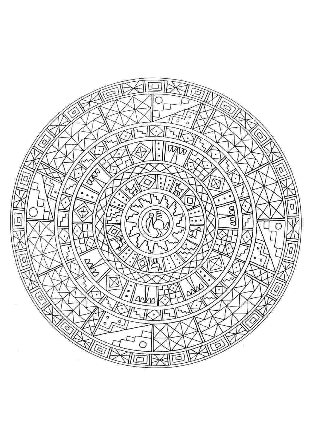 Раскраска Сложная мандала