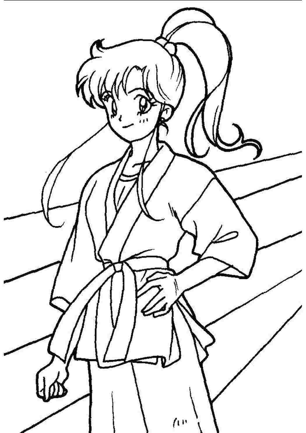 Раскраска Каратистка