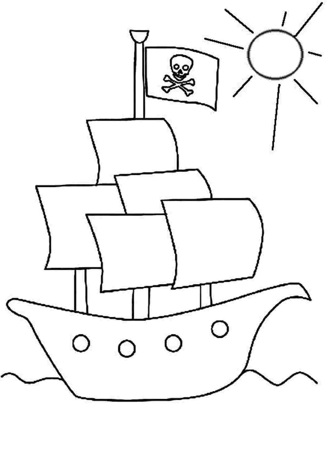 Трафарет корабля для рисования