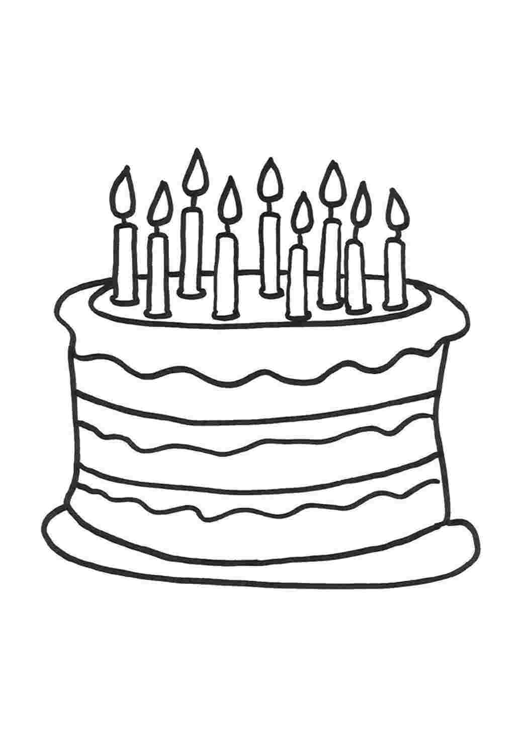 Рисунки тортов на день рождения легкие