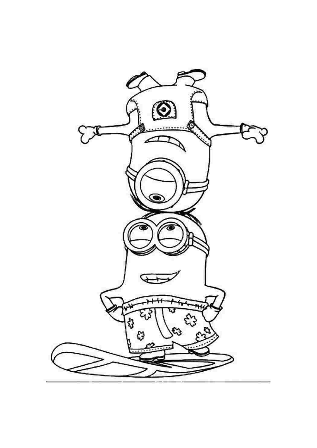 Раскраска Миньоны на доске