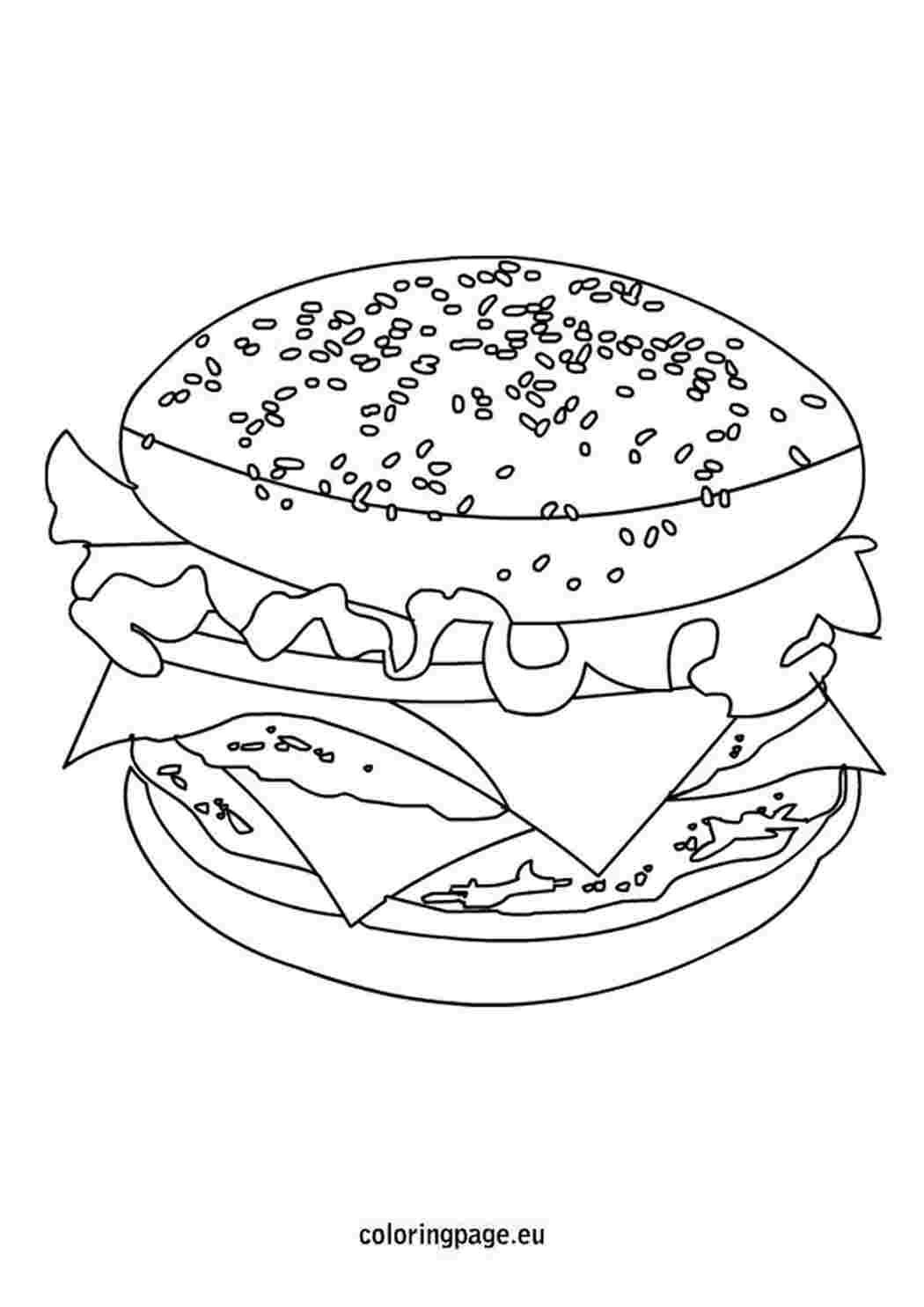 Раскраски сложные бургер