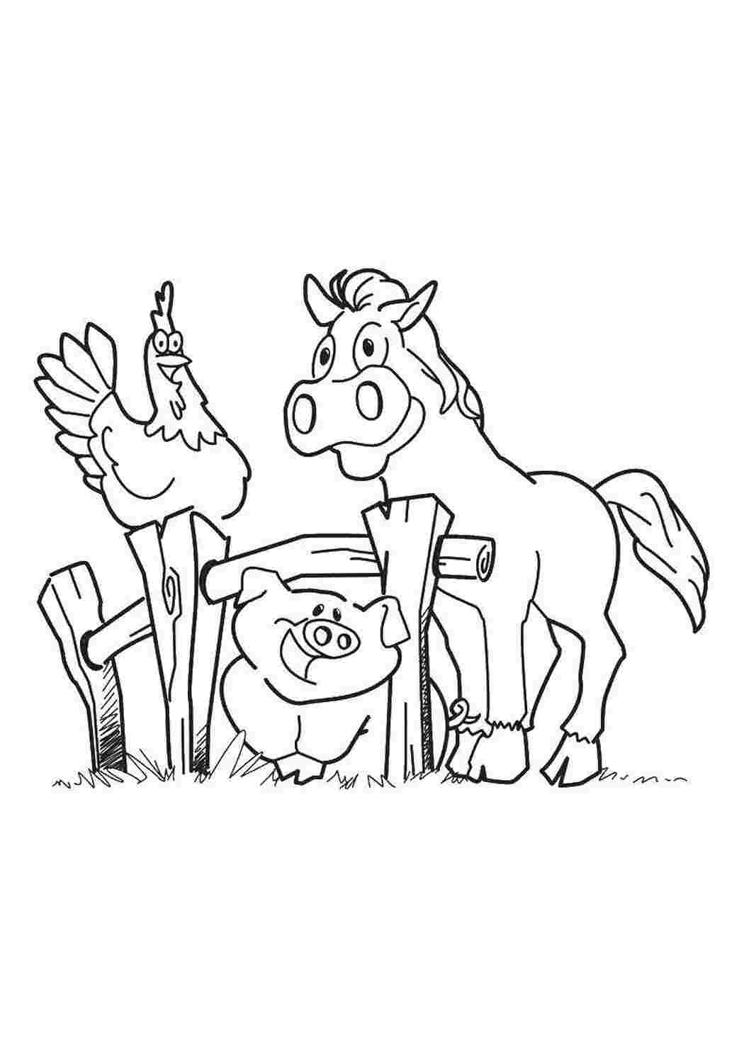 Раскраска Ферма зверят