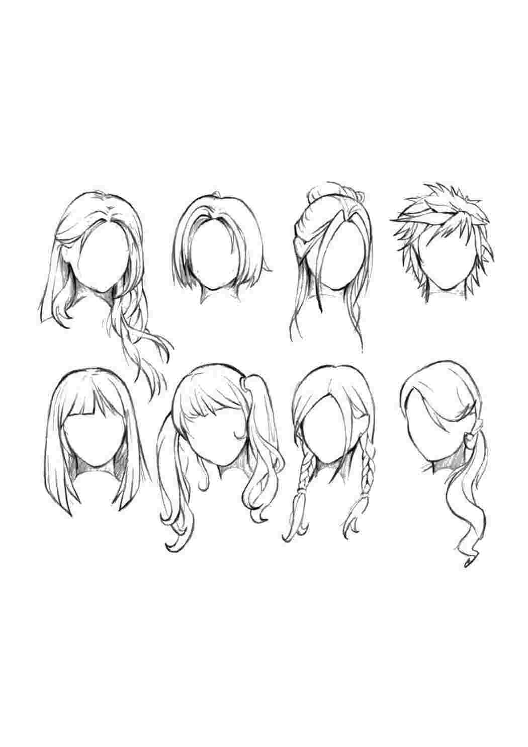 Раскраска Различные прически.