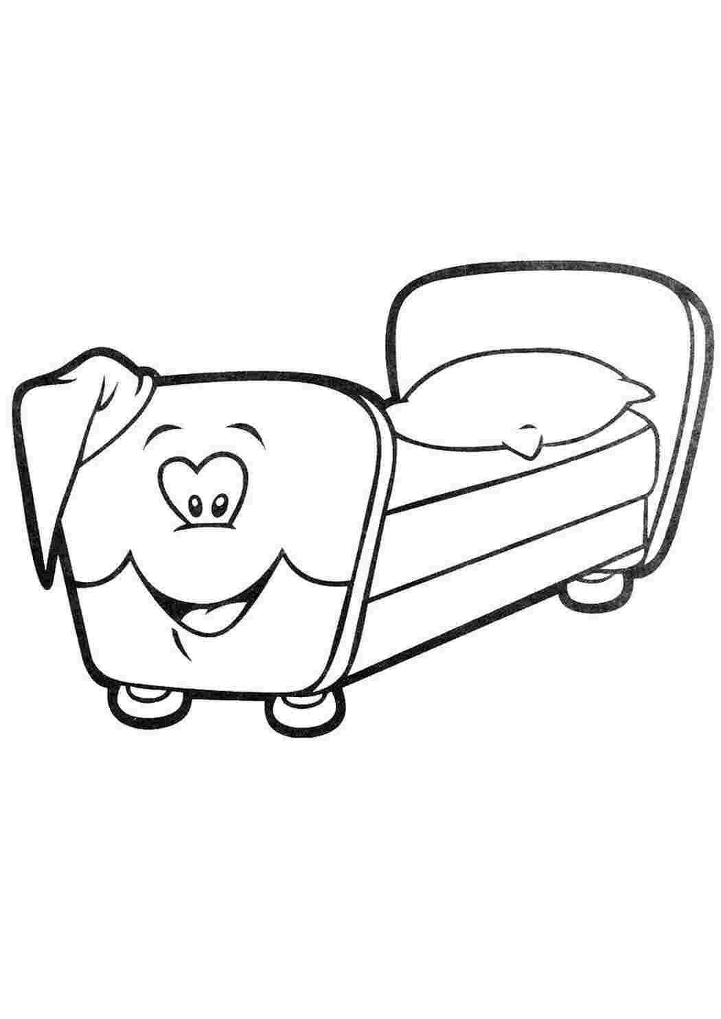Раскраска Кровать