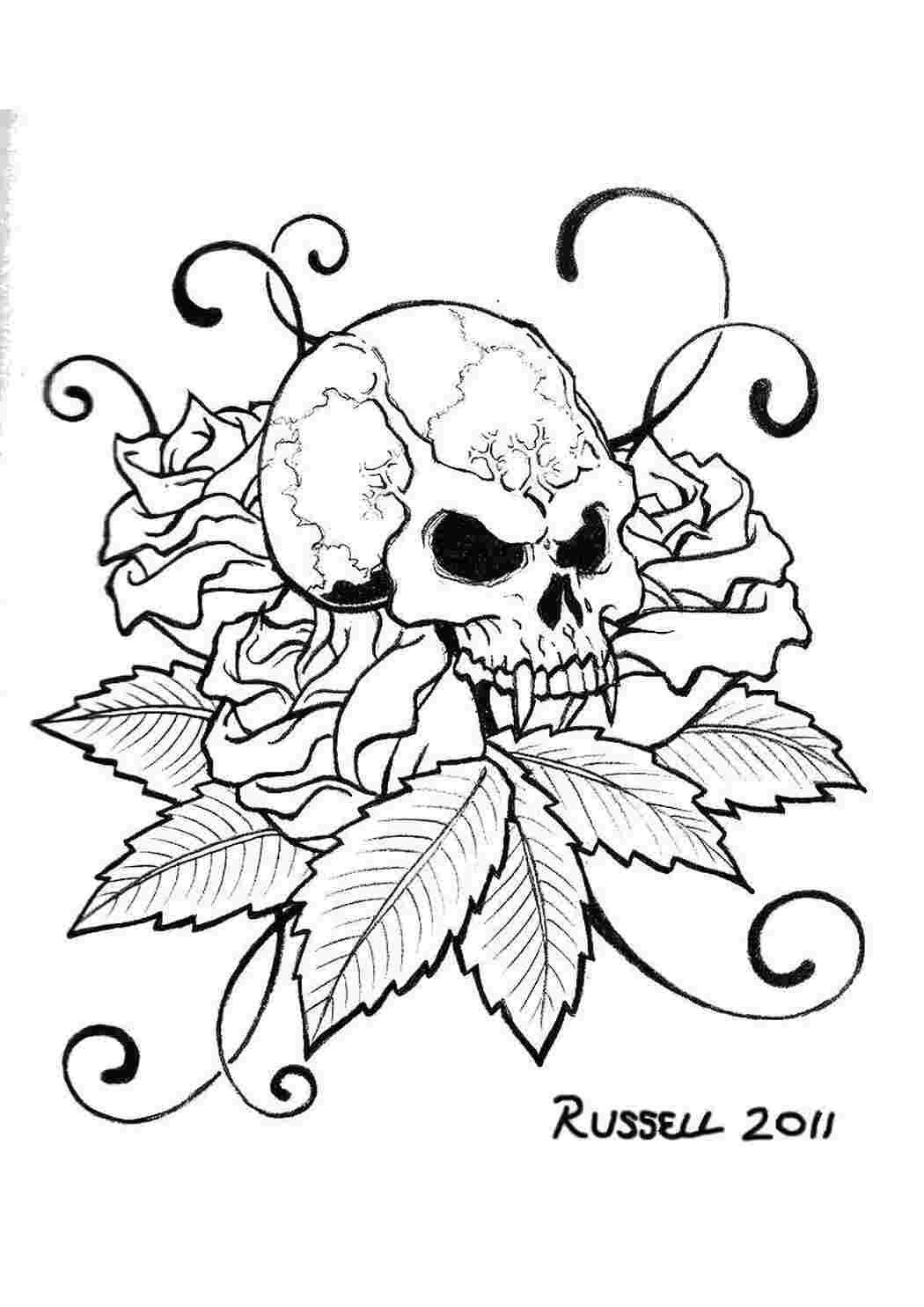 Раскраска Череп вампира