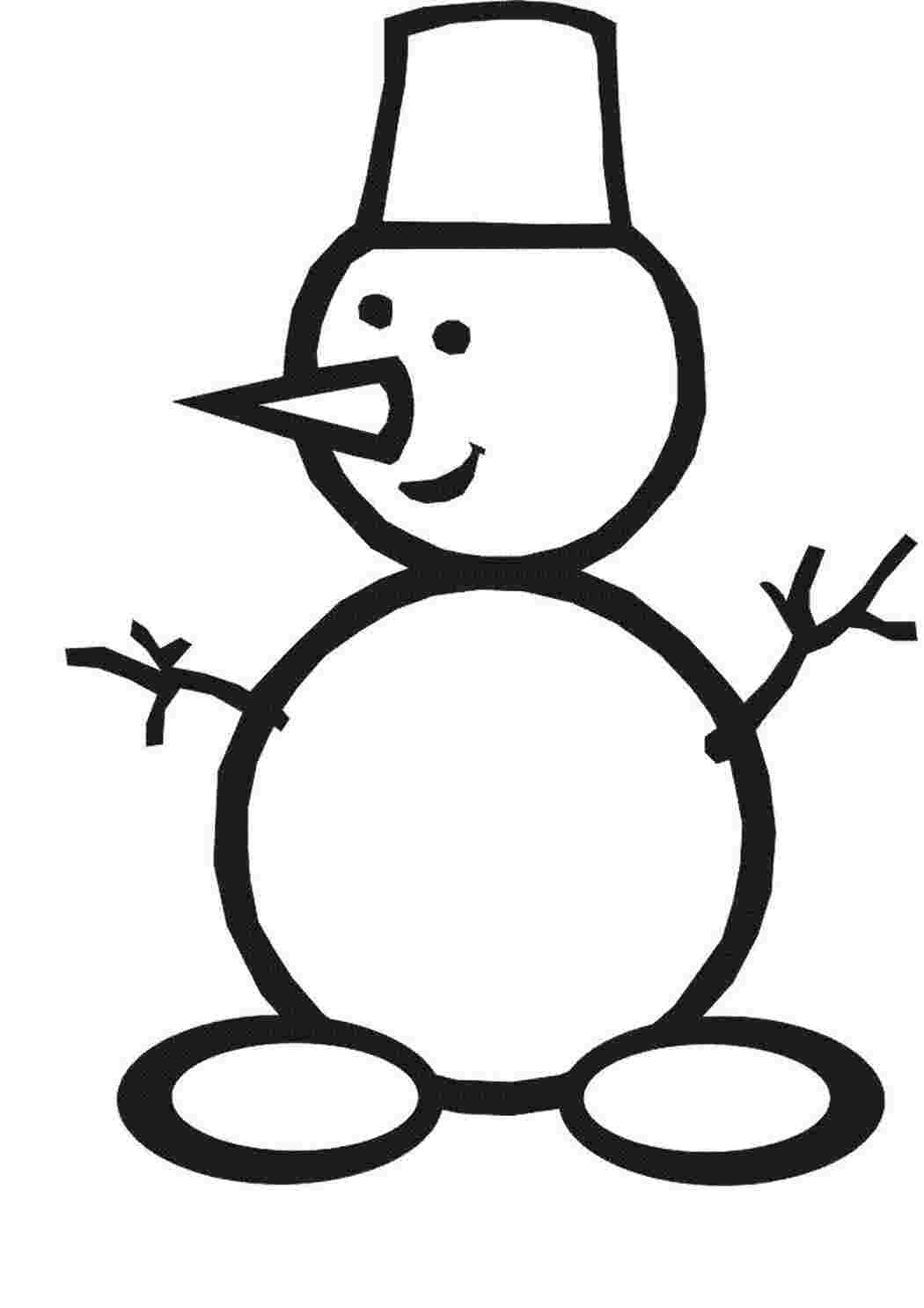 Раскраска Раскраски для самых маленьких, снеговичек