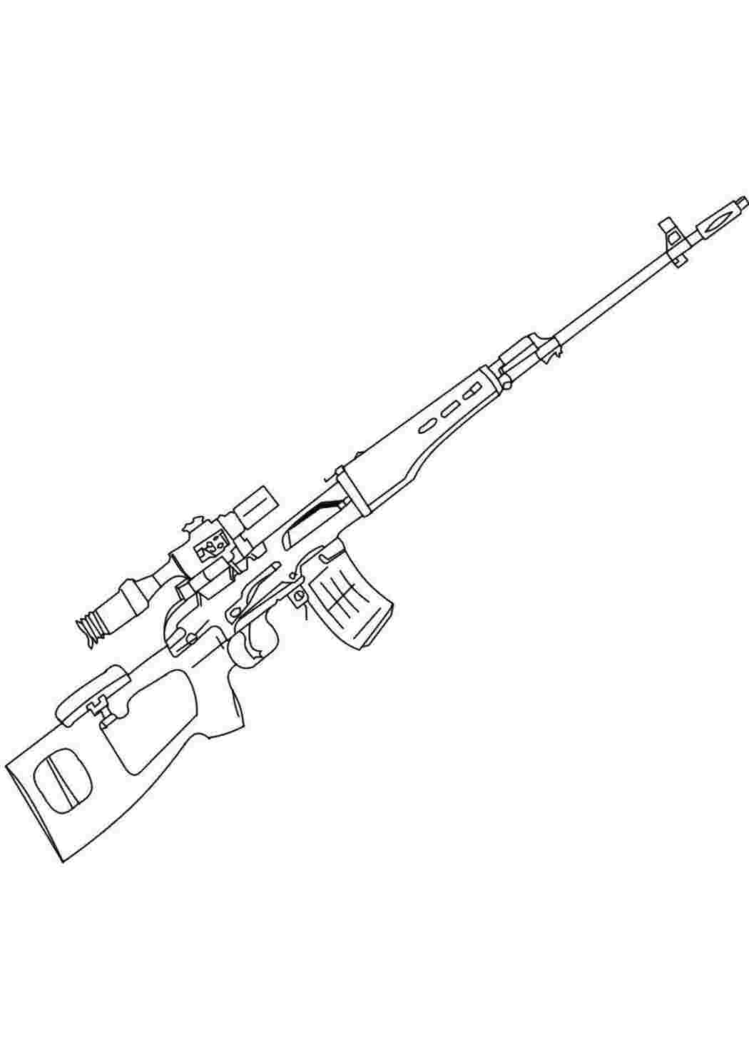 Раскраска Снайперская винтовка.