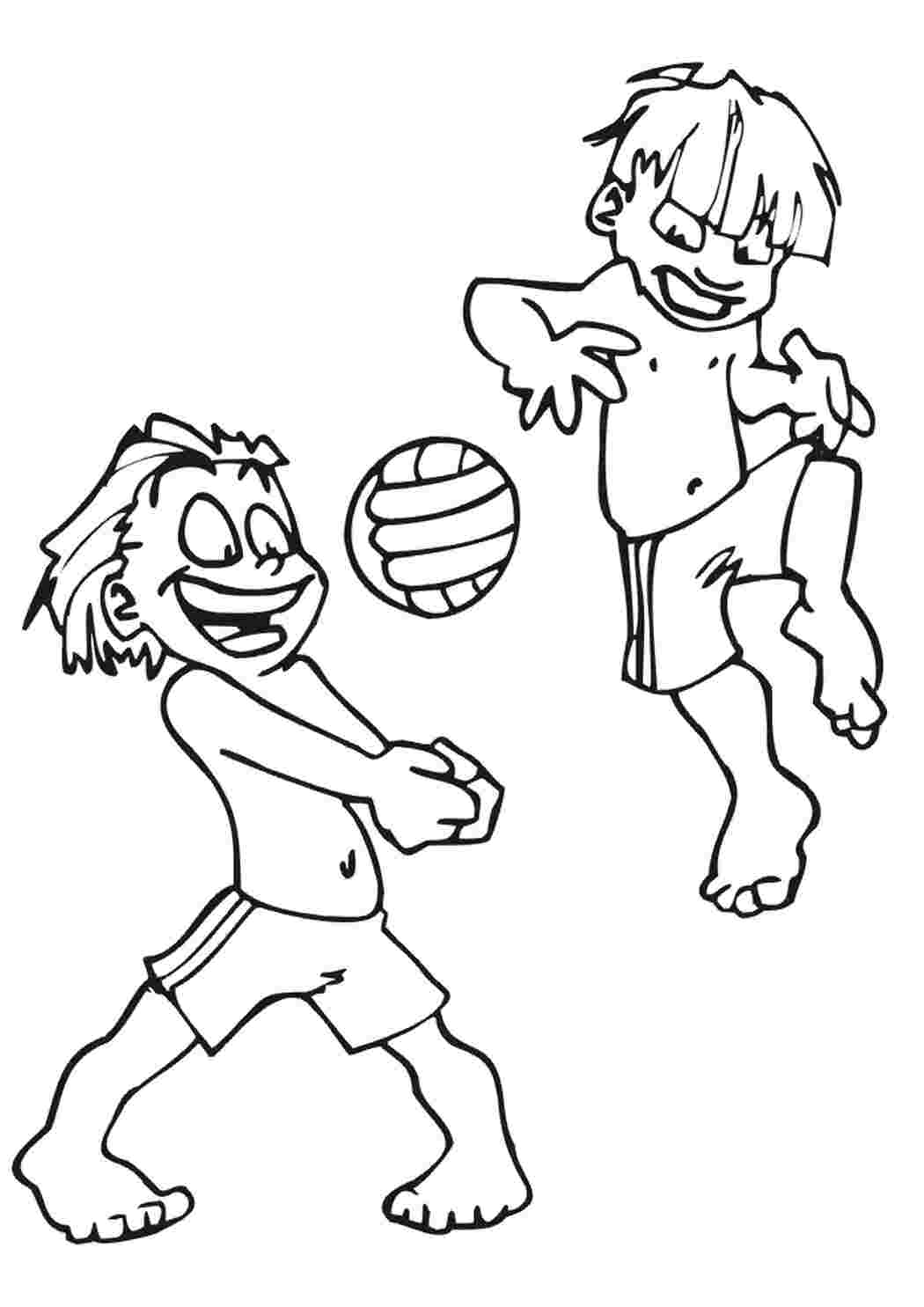 Раскраска спорт волейбол для детей