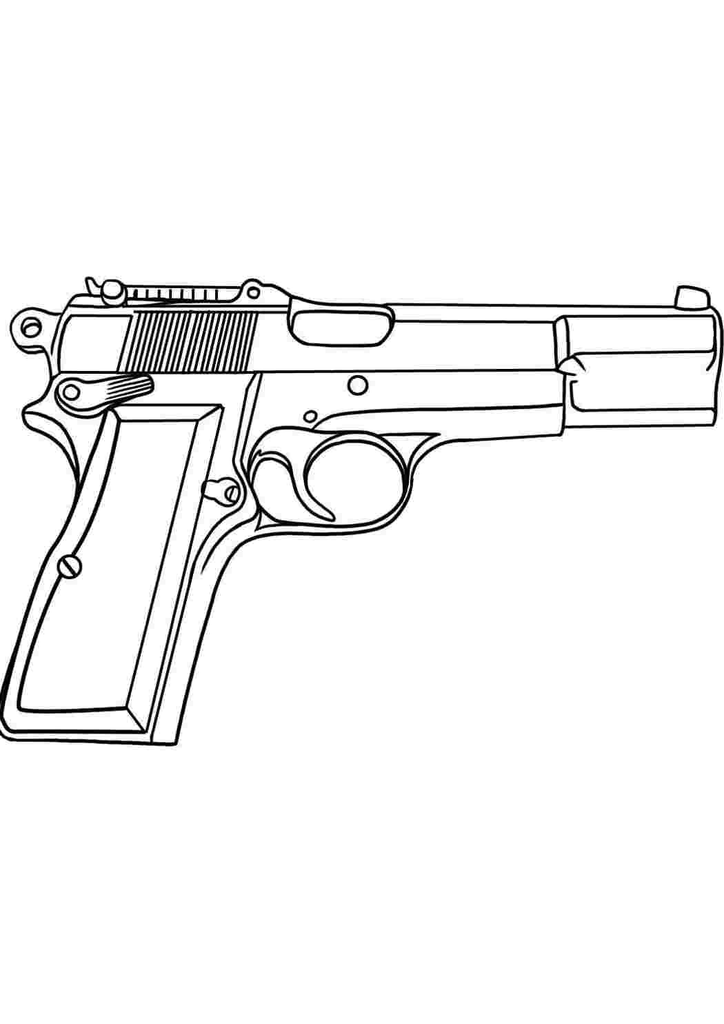 Пистолет картинка раскраска