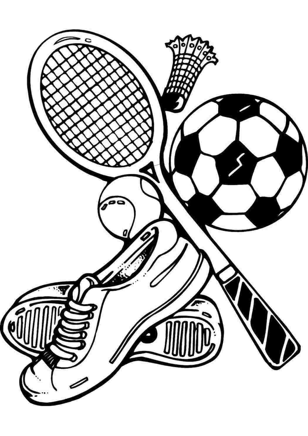 Раскраска Спортивный инвертарь