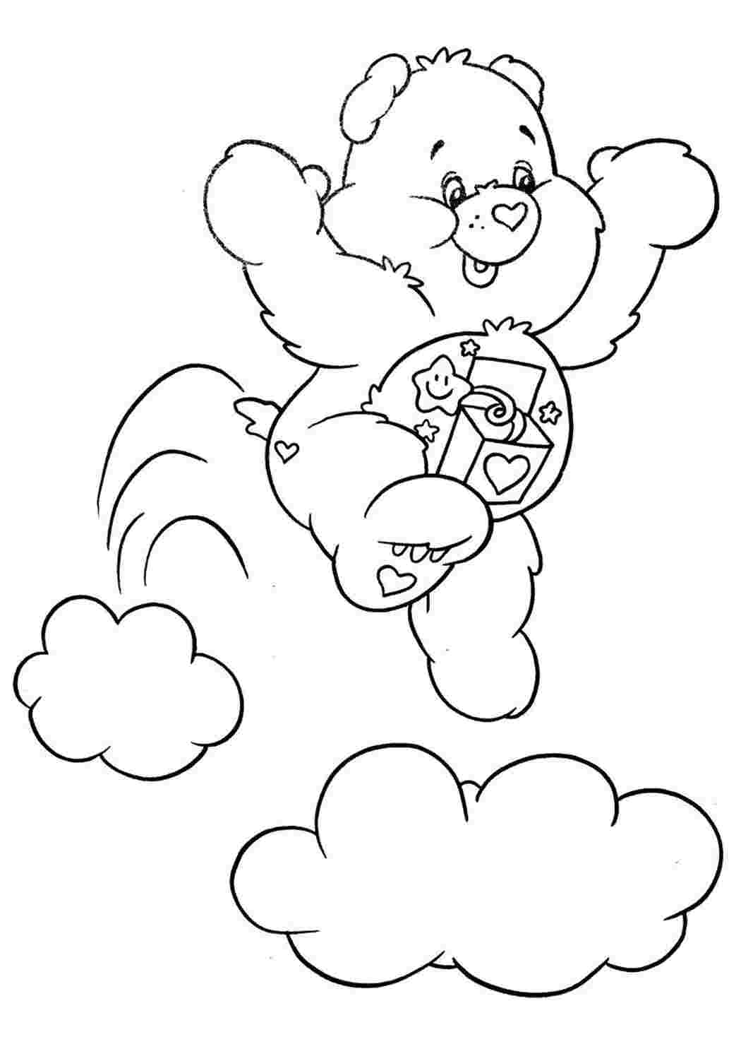 Раскраска Веселый Мишка-сюрприз