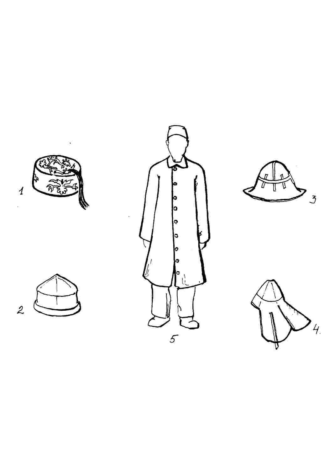 Раскраска Калпаки для мужчин