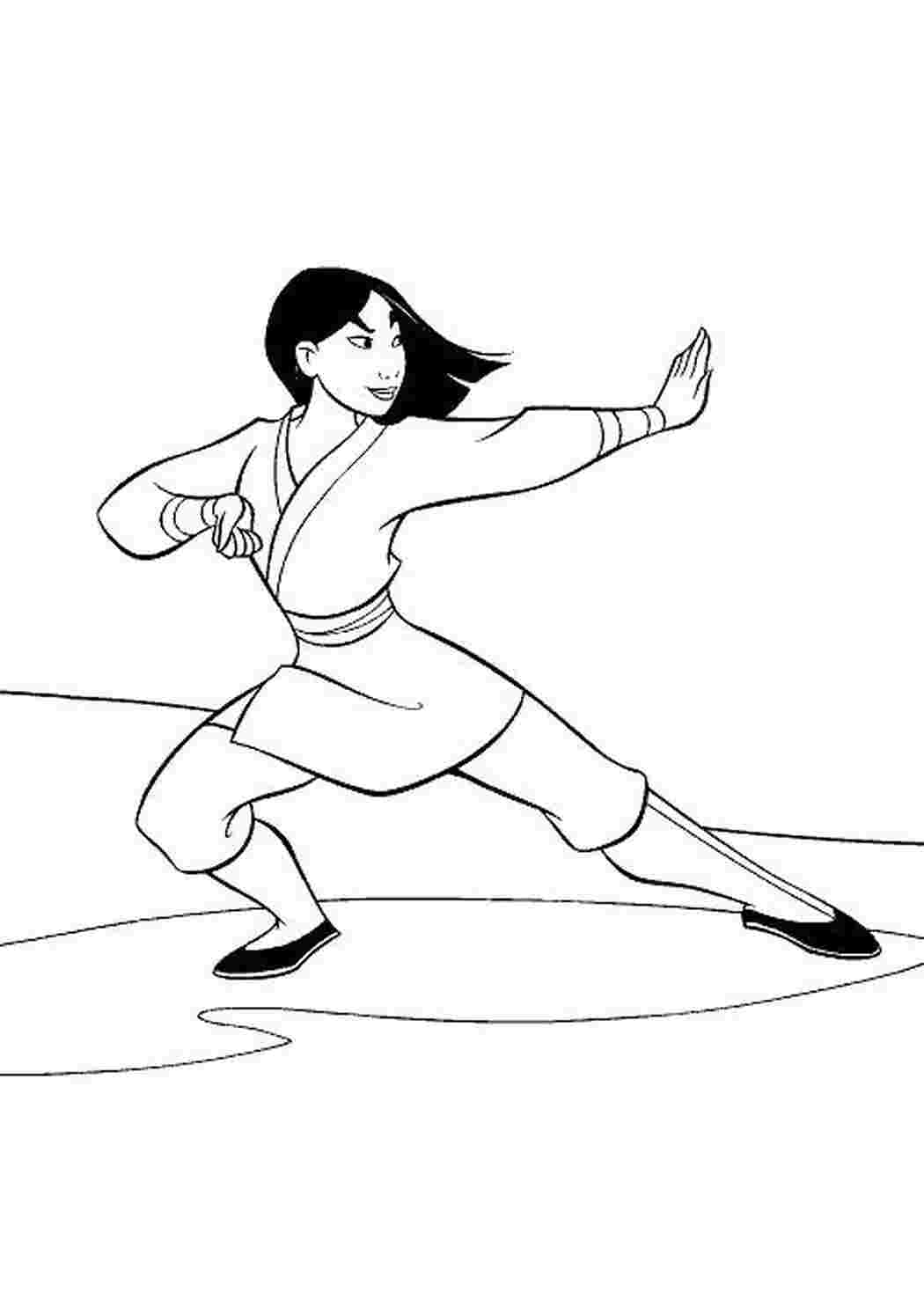 Раскраска Смелая мулан