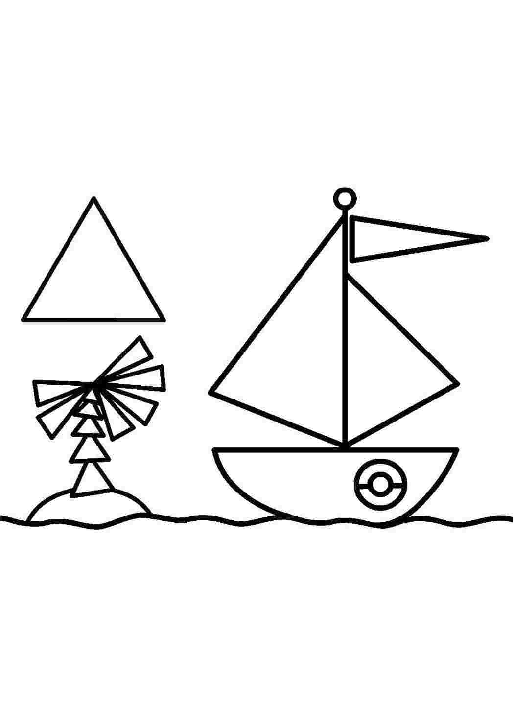 Раскраска фигура распечатать. Кораблик раскраска для детей. Геометрические фигуры раскраска для малышей. Кораблик из геометрических фигур для дошкольников. Аппликация кораблик из геометрических фигур.