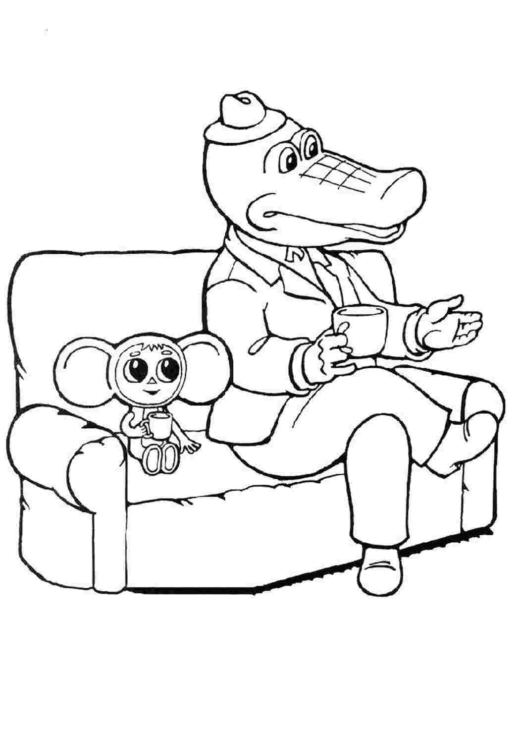 Раскраска чебурашка