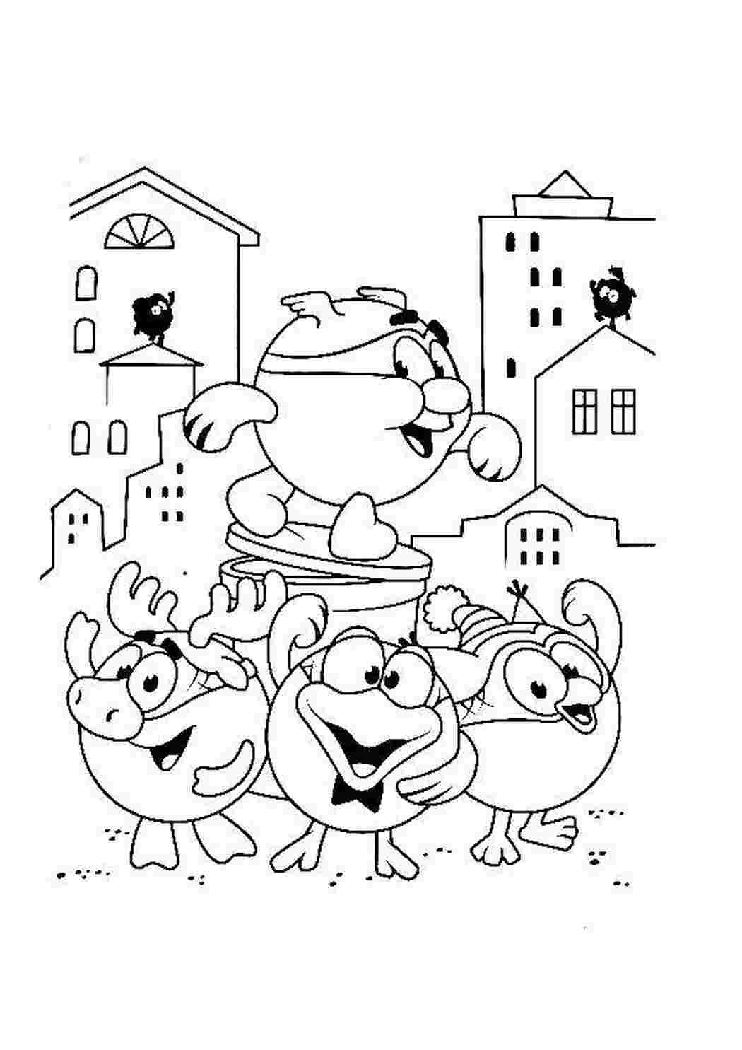Раскраска Смешарики