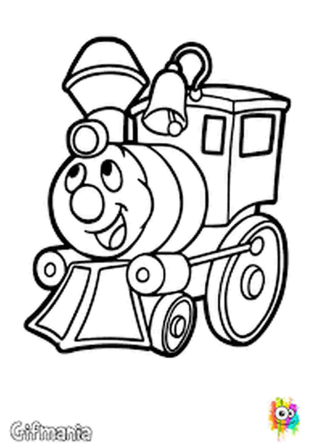 Раскраска паровозик Томас с вагончиками