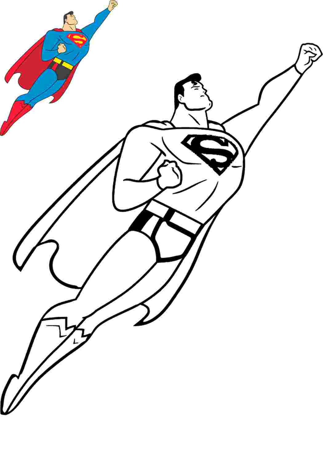 Раскраска Супергерои с образцом