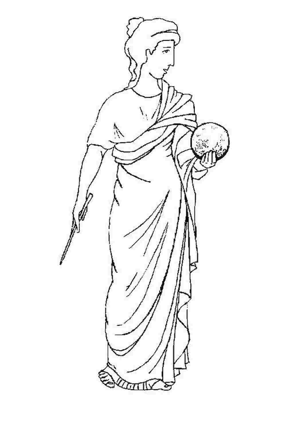 Статуя древней Греции раскраска