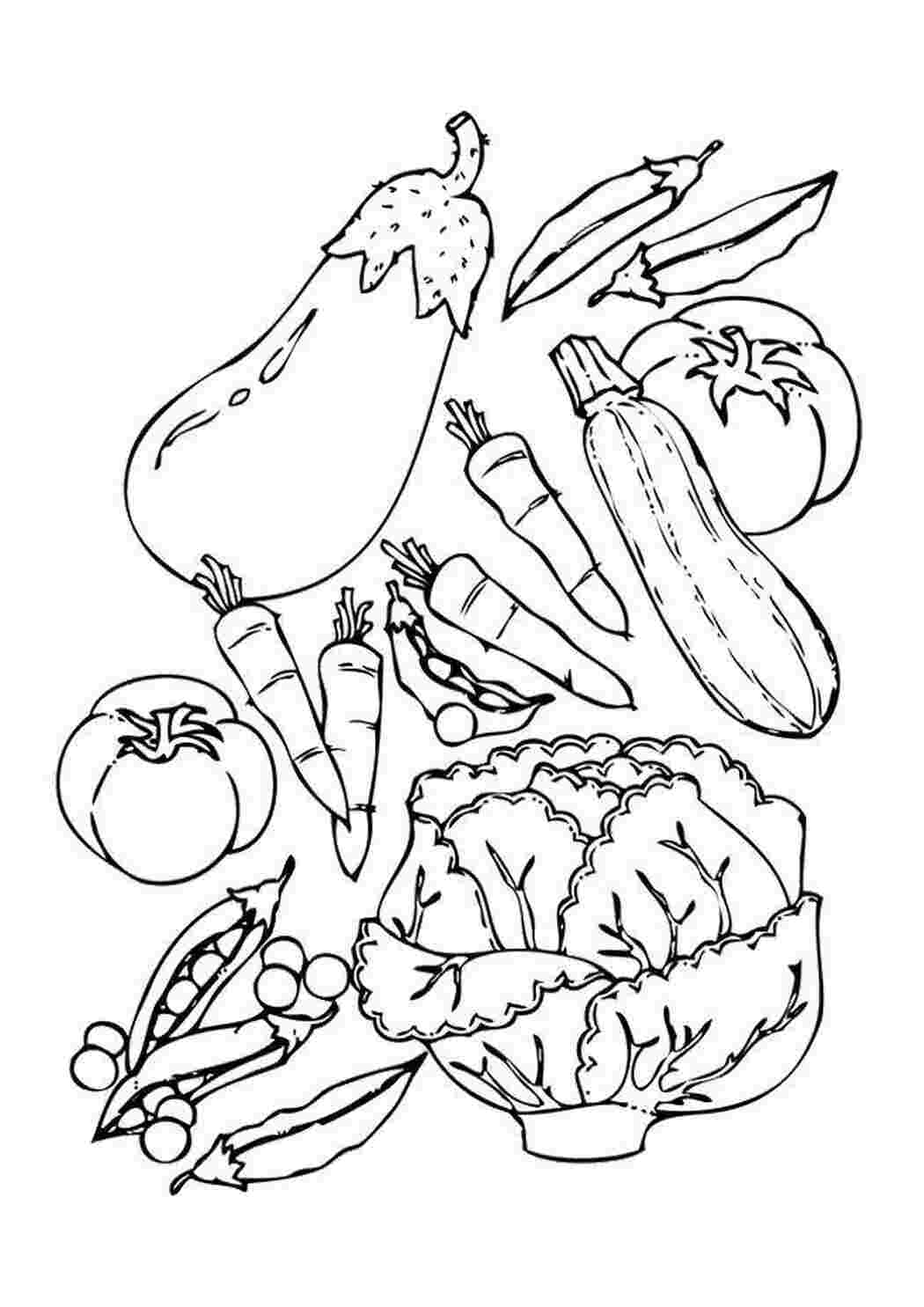 Раскраска Овощи