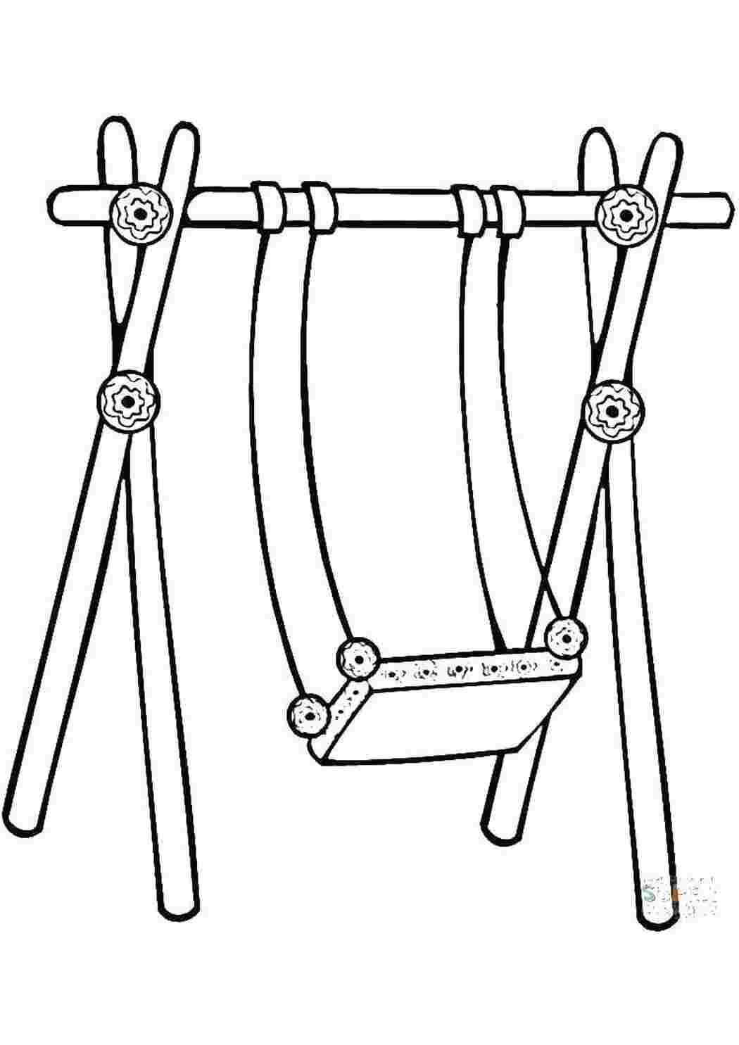 Раскраска Качели