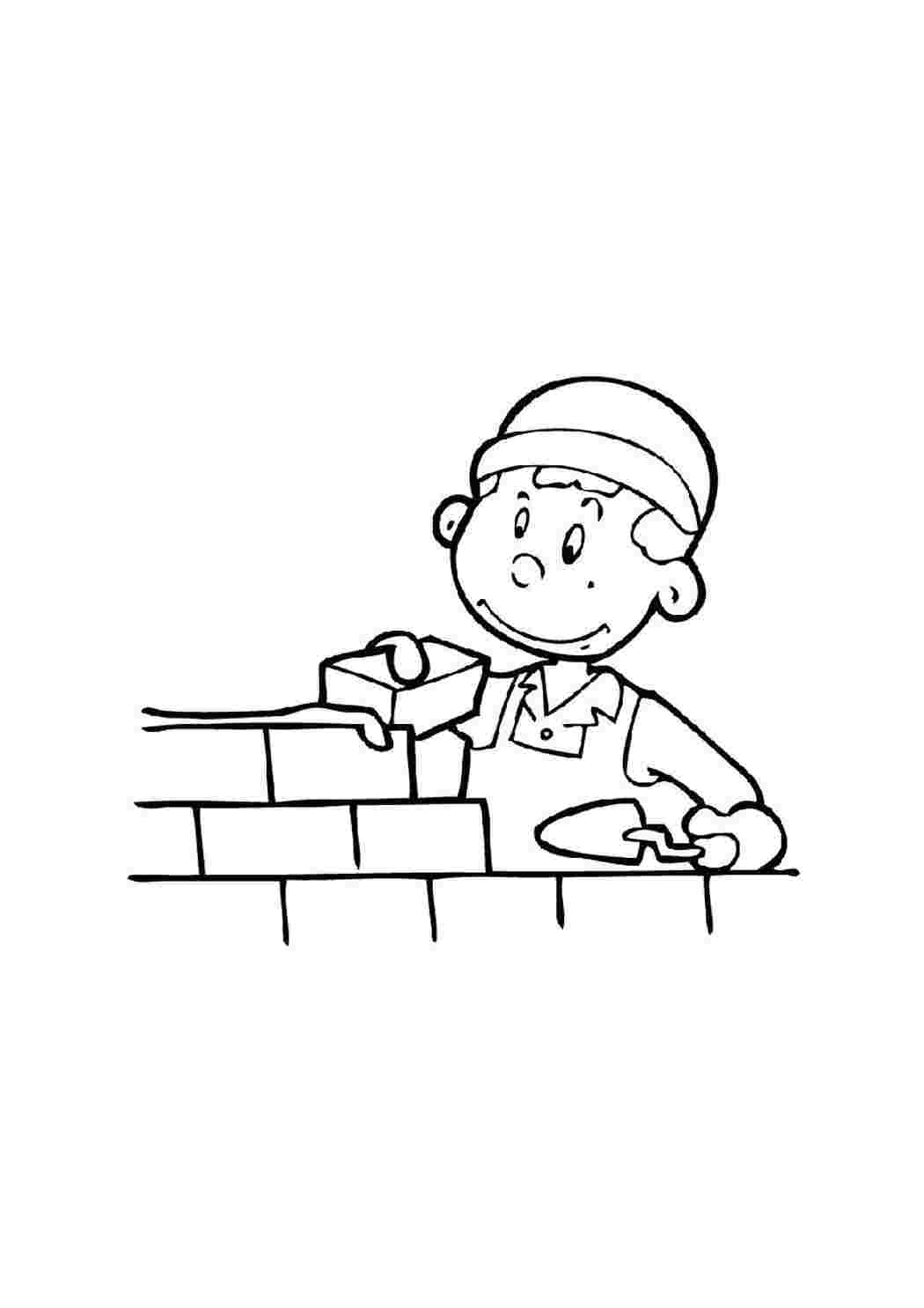 Раскраска Строитель